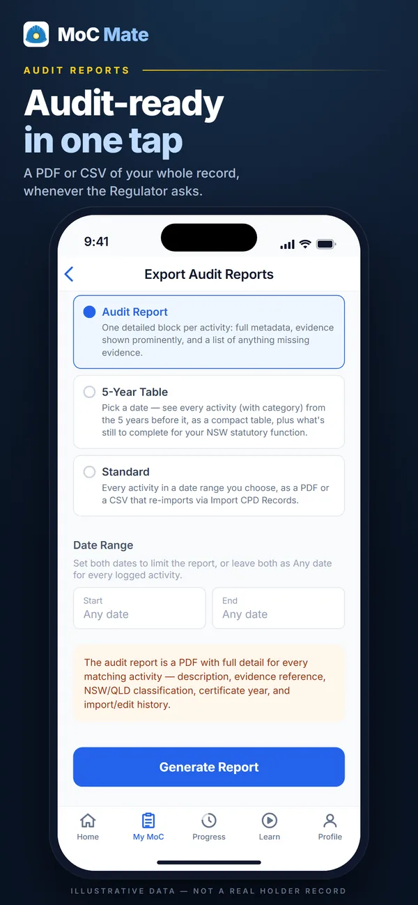 Audit-ready in one tap
